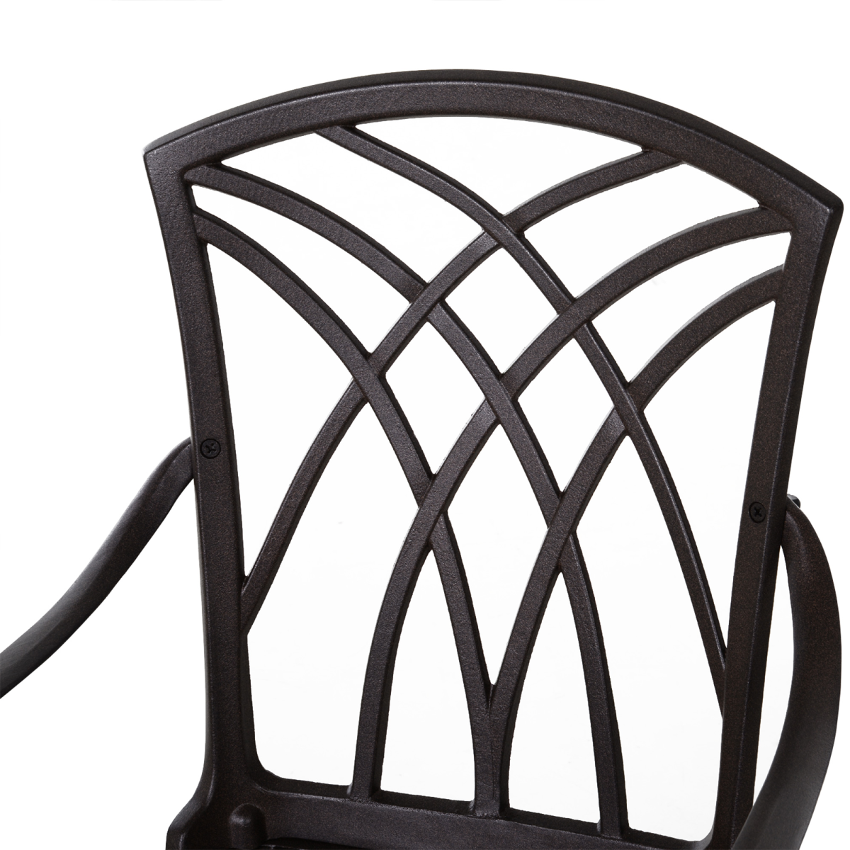 Outsunny Cast Aluminium 4-Seater Garden Bistro Set with Parasol Hole Table – Five-Piece Outdoor Dining, Brown