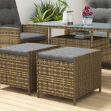 Outsunny 6-Piece Rattan Dining Set with Reclining Chairs, Glass Table and Cushions – Garden Furniture, Grey