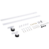 HOMCOM 6ft Modern Carbon Steel Sliding Barn Door Track Kit – Space-Saving Door Hardware, White