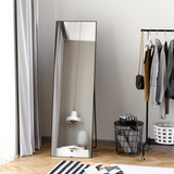 HOMCOM Full Length Mirror 160 x 48.5cm – Floor Standing or Wall Mounted Dressing Mirror, Black Aluminium Frame