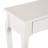 HOMCOM Console Table with 2 Drawers & Lower Shelf, Curved Design – Hallway Furniture, Ivory White