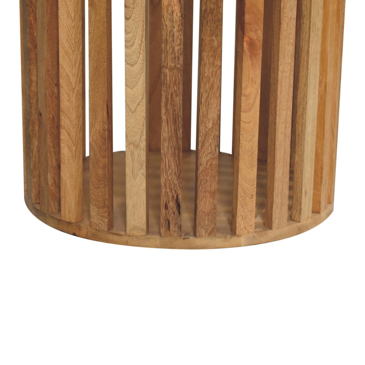 Artisan Furniture Ariella Solid Mango Wood Round Dining Table – Japanese-Inspired Design, Oak-Effect, Brown
