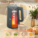 Stainless Steel Kettle and Toaster Set with 3000W Kettle & Browning Control – Matching Kitchen Duo, Grey