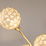 HOMCOM K9 Crystal 5-Light Upright Floor Lamp with Bead-Filled Shades – Glamorous Statement Lighting, Gold
