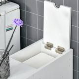 HOMCOM Slim Bathroom Floor Cabinet with Large Drawer & Storage Compartments – White