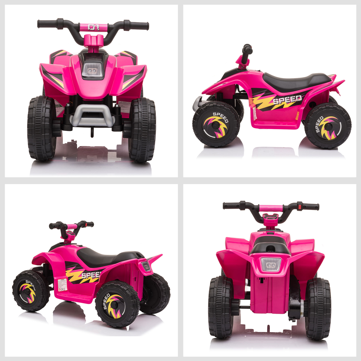 HOMCOM 6V Kids Electric Ride-On Car with Big Wheels – Forward & Reverse Toddler Toy Car for 18-36 Months, Pink