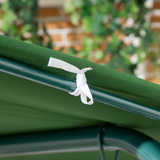 Outsunny 3-Person Porch Swing Chair with Tilting Canopy and Cushions – Steel Garden Swing Seat, Green