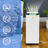 HOMCOM 16L/Day Dehumidifier with Air Purifier, Timer & 5 Modes – Quiet Damp and Mould Control
