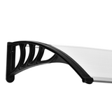 Outsunny Clear Polycarbonate Curved Awning, 80 x 195 x 23cm – Window and Door Canopy, White