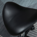 HOMCOM Saddle Stool in PU Leather, Adjustable 45–57cm Height, Steel Frame, 5 Wheels – Rolling Salon Chair