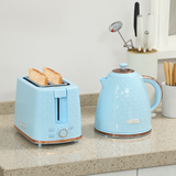 Kettle and Toaster Set with 1.7L Fast Boil Kettle, 2-Slice Toaster & 7 Browning Levels – Light Blue