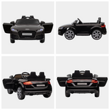 HOMCOM 12V Licensed Audi TT RS Electric Ride-On Car with Remote Control, Headlights & MP3 Player – Kids Car, Black