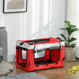 PawHut Foldable Pet Stroller with Detachable Carrier & Soft Padding – Small Dog Pushchair, Red