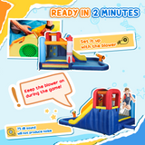 AIYAPLAY 5-in-1 Bouncy Castle with Splash Pool, Water Slide, Climbing Wall and 550W Blower – Kids Inflatable