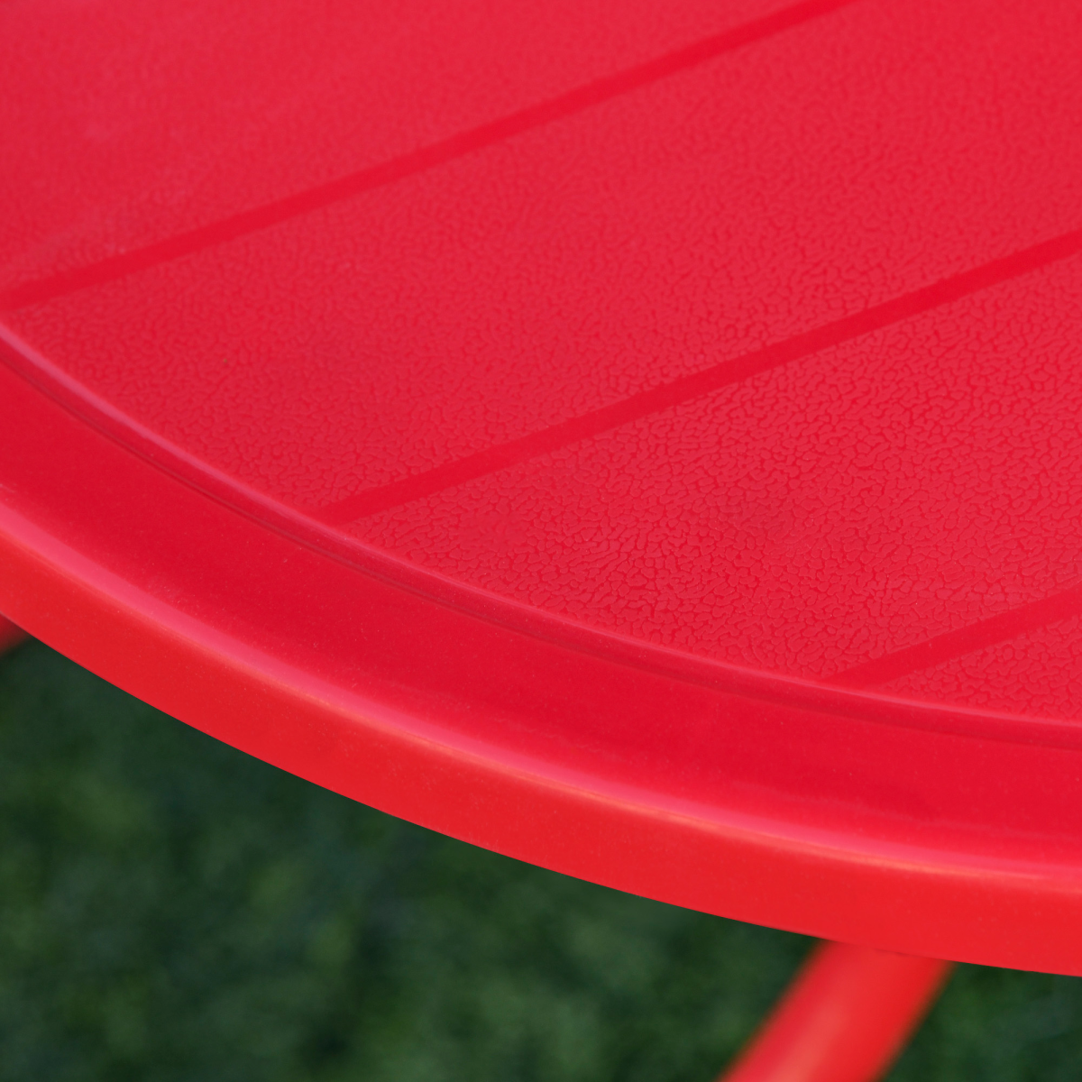 Kids Folding Picnic Table and Chair Set with Parasol – Four-Piece Outdoor Garden Set, Ladybird Design