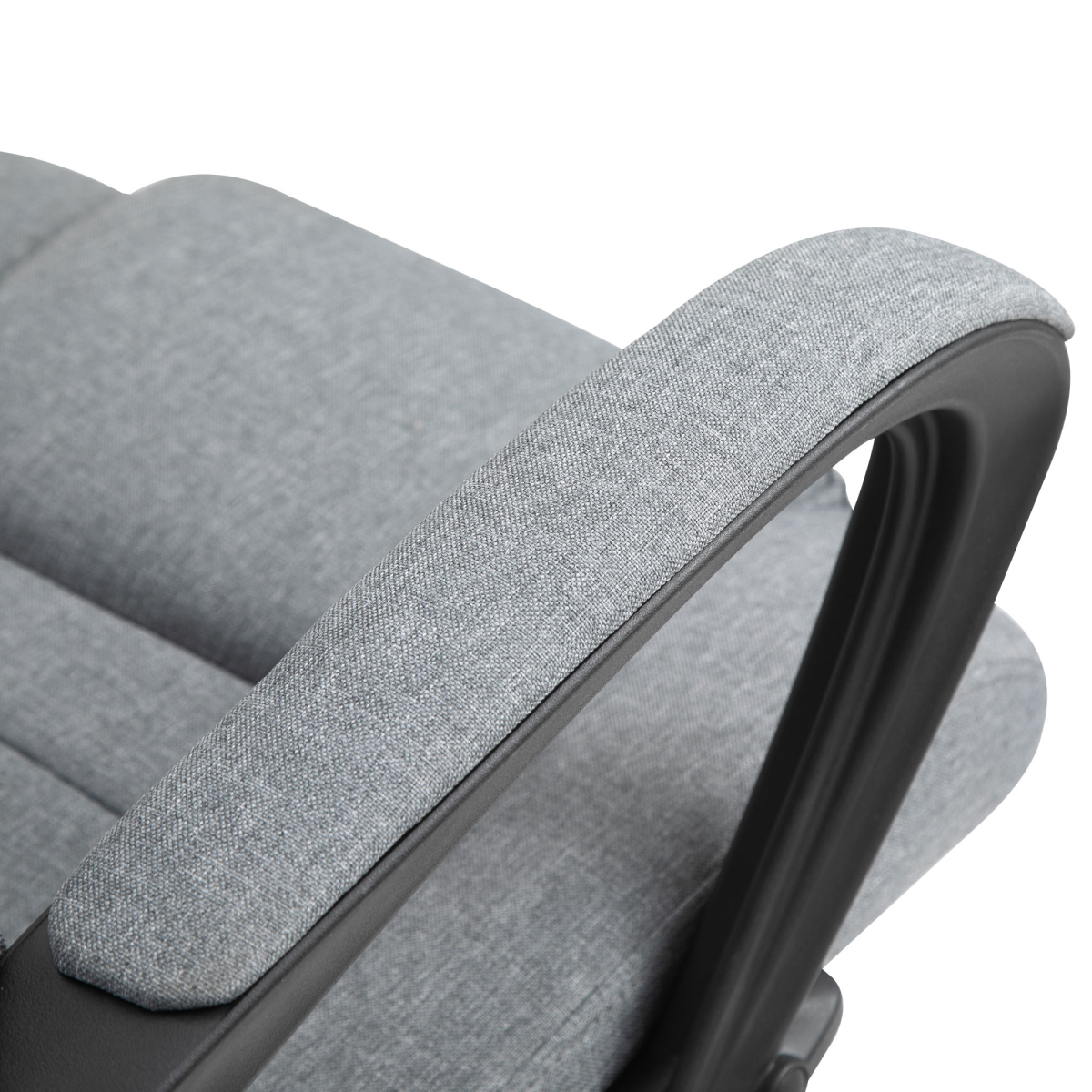 High Back Linen-Look Office Chair with Wide Seat & Rocking Function, Height Adjustable – Home Office Chair, Grey
