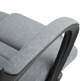 High Back Linen-Look Office Chair with Wide Seat & Rocking Function, Height Adjustable – Home Office Chair, Grey
