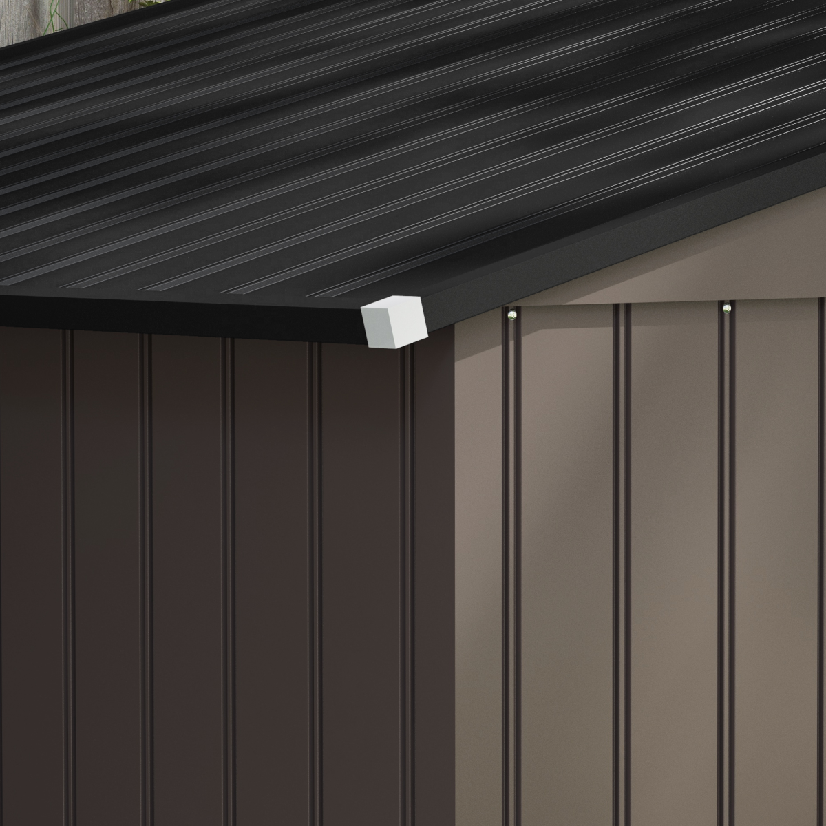 Outsunny 9x6ft Metal Garden Storage Shed with Double Sliding Door & Ventilation – Tool Store, Brown