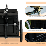 HOMCOM Bicycle Trailer with 65L Foldable Storage Box, Pneumatic Tyres and Quick-Release Wheels – Black