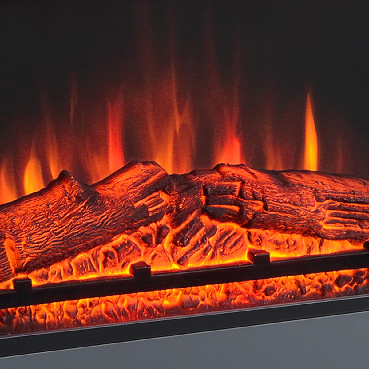 HOMCOM Freestanding Electric Fireplace Heater with LED Flame, Remote and Timer – Living Room Fireplace Suite