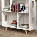 ZONEKIZ 3 Tier Kids Toy Storage Shelf with 6 Cubbies and Solid Wood Feet for Playroom or Bedroom, White