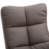 Faux Leather Recliner Chair with Storage Ottoman Footrest & Wipe-Clean Upholstery – Living Room Lounger, Brown