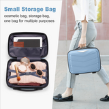 2-Piece Luggage Set with 20" Trolley Case and 14" Hand Case, V-Stripe PP Shell, Sky Blue