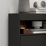 HOMCOM Wall Mounted or Freestanding Shoe Cabinet with 2 Flip Drawers – Slim Hallway Storage, Black