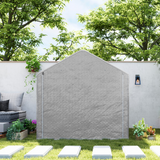 Outsunny Temporary Garden Shed Tent with Galvanised Steel Frame & PE Cover – Bike & Tool Storage, Grey