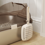 Cat Litter Box with High Sides, Stainless Steel Tray & Scoop – Anti-Splash Litter Tray, Charcoal Grey