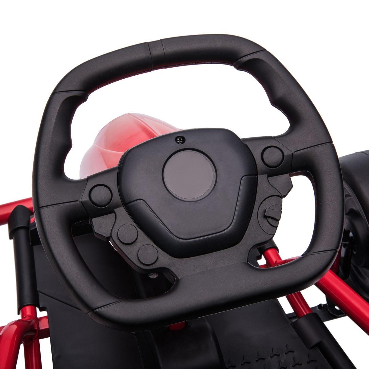 HOMCOM 24V Electric Go Kart for Kids with Music, Horn & Slow Start – Drifting Ride-On, Red