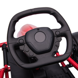 HOMCOM 24V Electric Go Kart for Kids with Music, Horn & Slow Start – Drifting Ride-On, Red