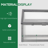 Wooden Cold Frame Greenhouse with Polycarbonate Panels & Adjustable Roof – Portable Garden Planter, Grey
