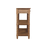 Artisan Furniture Solid Wood Savoy Bobbin Console Table with Jute Shelves & 2 Drawers – Hallway, Beige