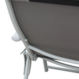 Outsunny Padded Sun Lounger with Pillow, 7-Position Adjustable Backrest & Steel Frame – Foldable Garden Recliner, Grey