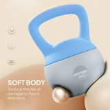 6kg Soft Kettlebell with Wide Non-Slip Handle & Flat Base – Strength and Cardio Training, Light Blue and Grey
