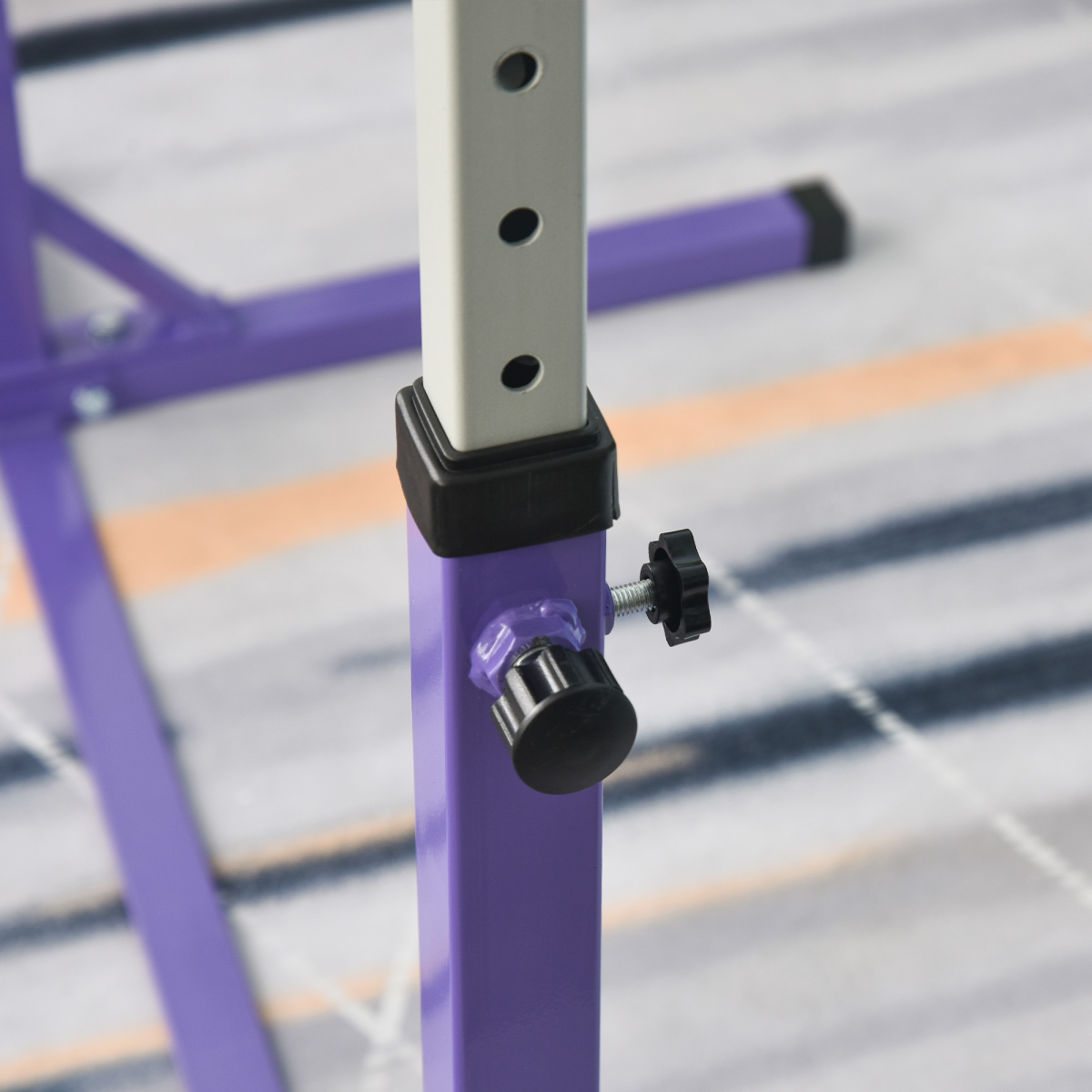 HOMCOM Adjustable Kids Gymnastics Horizontal Bar, 92-150cm – Steel Frame Home Gym Training Bar