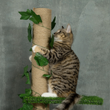 242cm Adjustable Floor-to-Ceiling Cat Tree with Jute Scratching Post and Anti-Slip Kit – Tall Cat Tower, Green