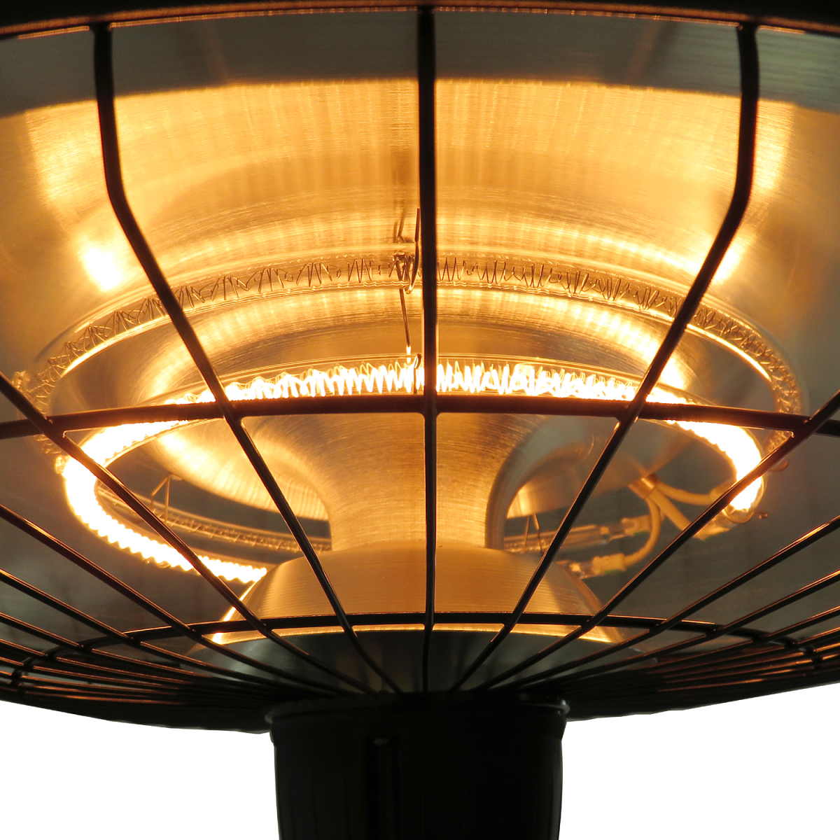 HOMCOM Hanging Halogen Infrared Patio Heater, 1000W/2500W with Chains – Gazebo & Pergola Heater, Black