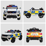 HOMCOM 12V Kids Electric Ride-On Police Car with Remote Control, Siren and Bluetooth – For 3-6 Years
