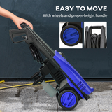 DURHAND 1800W Portable Pressure Washer, 150 Bar Max with Snow Foam Bottle & 6m Hose – Blue