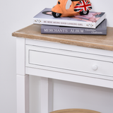HOMCOM MDF Console Table with Wide Drawer and 2 Shelves – Hallway Storage Unit, White