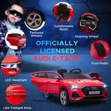HOMCOM Audi E-tron 12V Kids Electric Ride-On Car with Remote Control, Lights & Music – Licensed Toy Car, Red