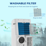 HOMCOM 14,000 BTU Mobile Air Conditioner with WiFi Smart App Control – Cooling & Dehumidifying, 35m², White
