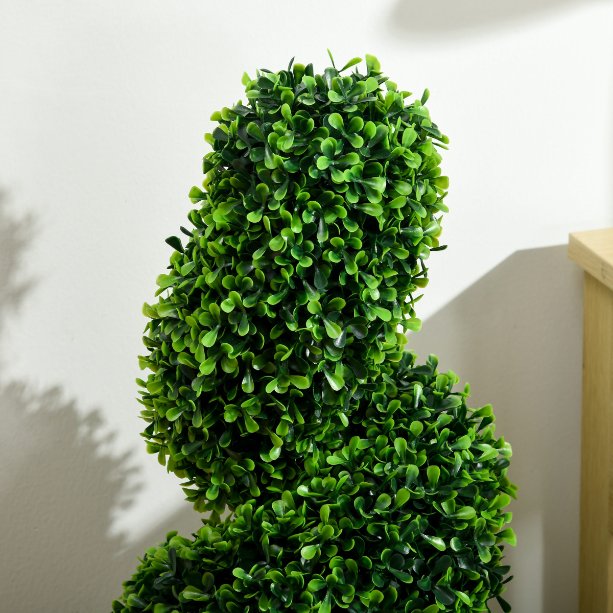 HOMCOM Set of 2 Artificial Spiral Boxwood Topiary Trees, 90cm Tall in Pots – Realistic Doorway Greenery