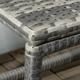 Outsunny Outdoor Coffee Table with Steel Frame & Woven Rattan-Effect Top – Garden Side Table, Grey