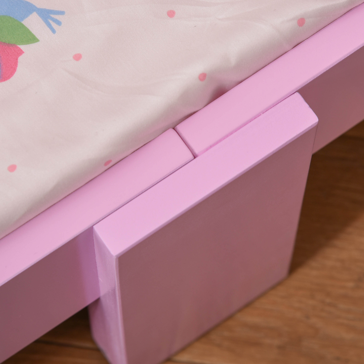 Princess Castle Toddler Bed with Side Rails & Slats – Pink Kids Bed Frame, Ages 3-6