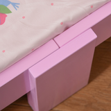 Princess Castle Toddler Bed with Side Rails & Slats – Pink Kids Bed Frame, Ages 3-6