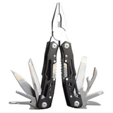 Stainless Steel Multi-Tool Folding Pocket Pliers with Saw, Knife & Bottle Opener – Outdoor Camping Tool, Black