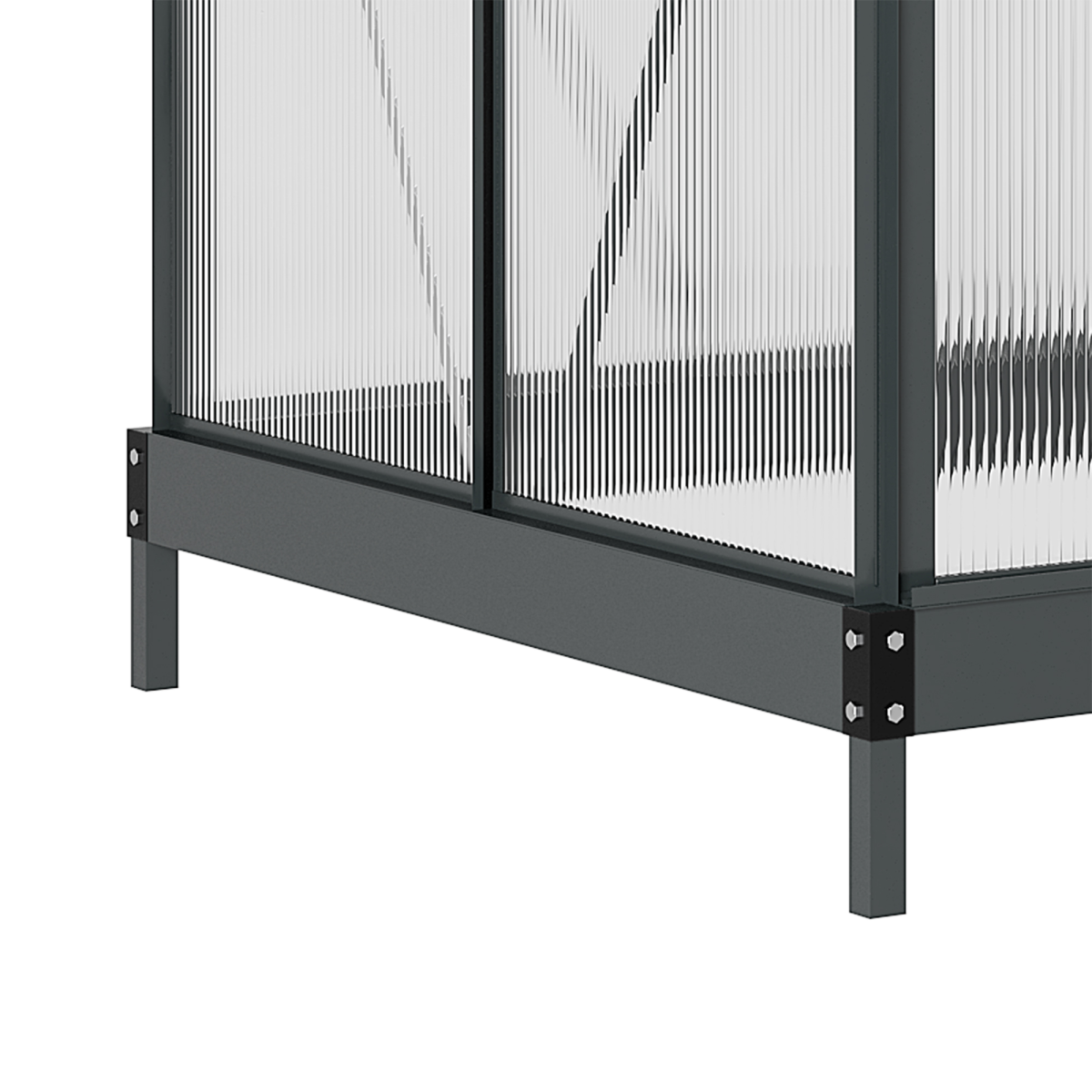 Outsunny 6 x 4ft Walk-In Polycarbonate Greenhouse with Aluminium Frame & Sliding Door – Garden Grow House